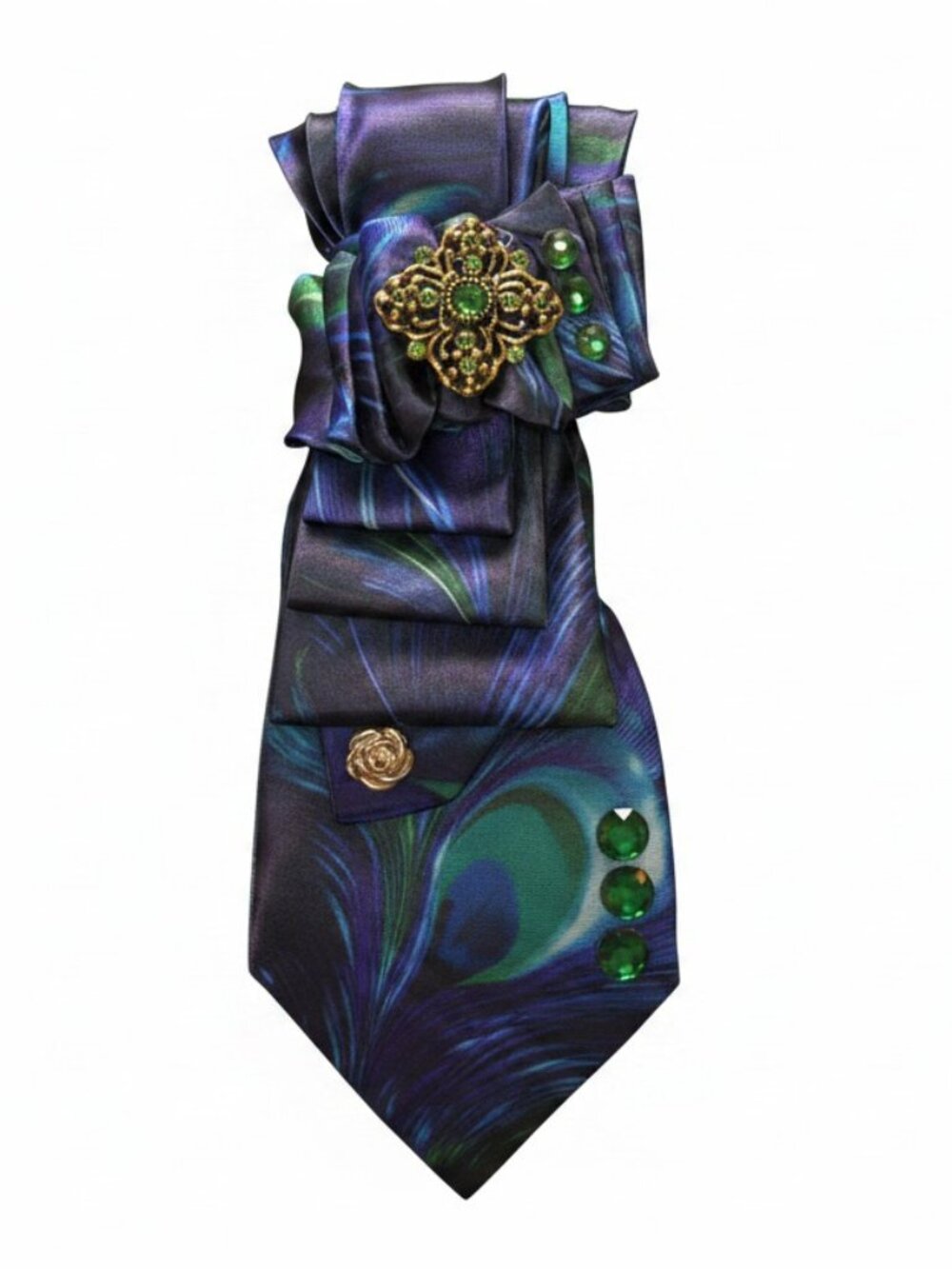 Peacock Tie Statement Necklace